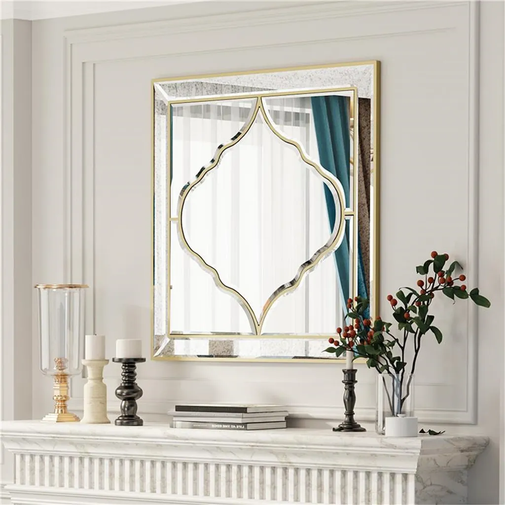 Miroir d'Accent Décoratif 60x60 cm Verre Premium Haute Réflectivité