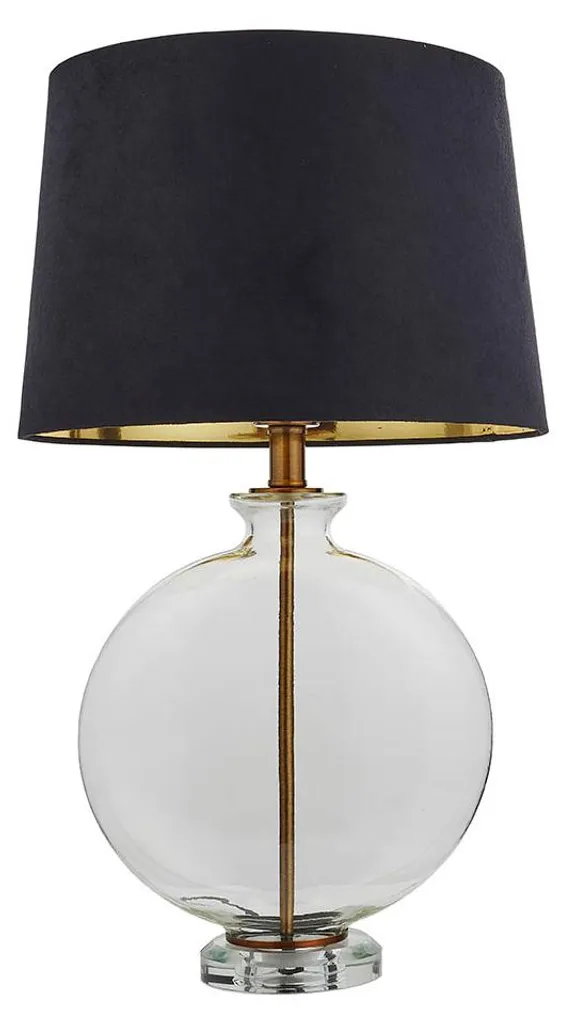 Lampe de chevet ou bureau GIDEON en verre transparent, décor moderne