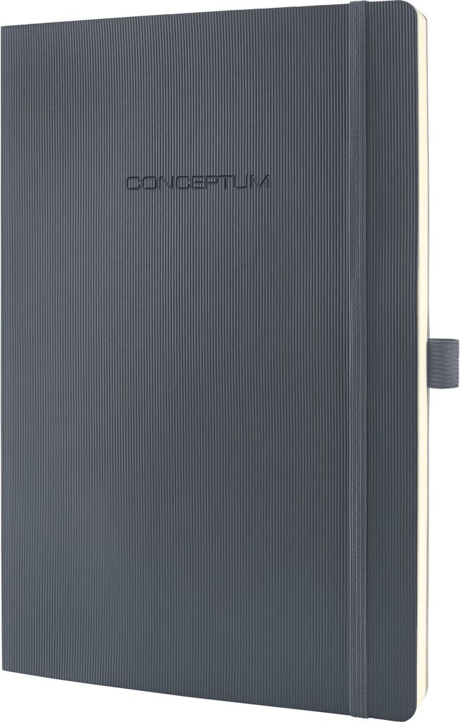 SIGEL CO319 Notizbuch Conceptum, Softcover, ca. A4, liniert, dunkelgrau, 194 S.