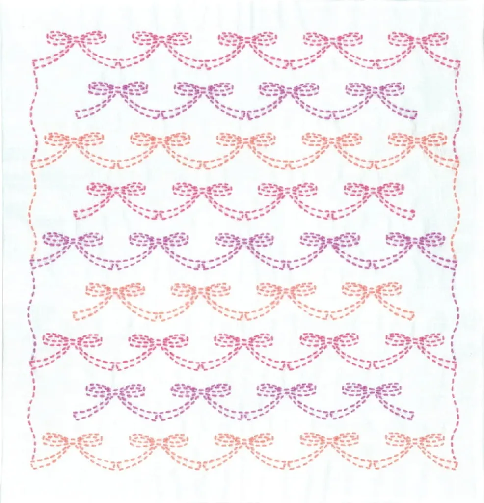 Tessuto Sashiko Olympus Hana Fukin Ribbons | Originale Giappone 34x34cm
