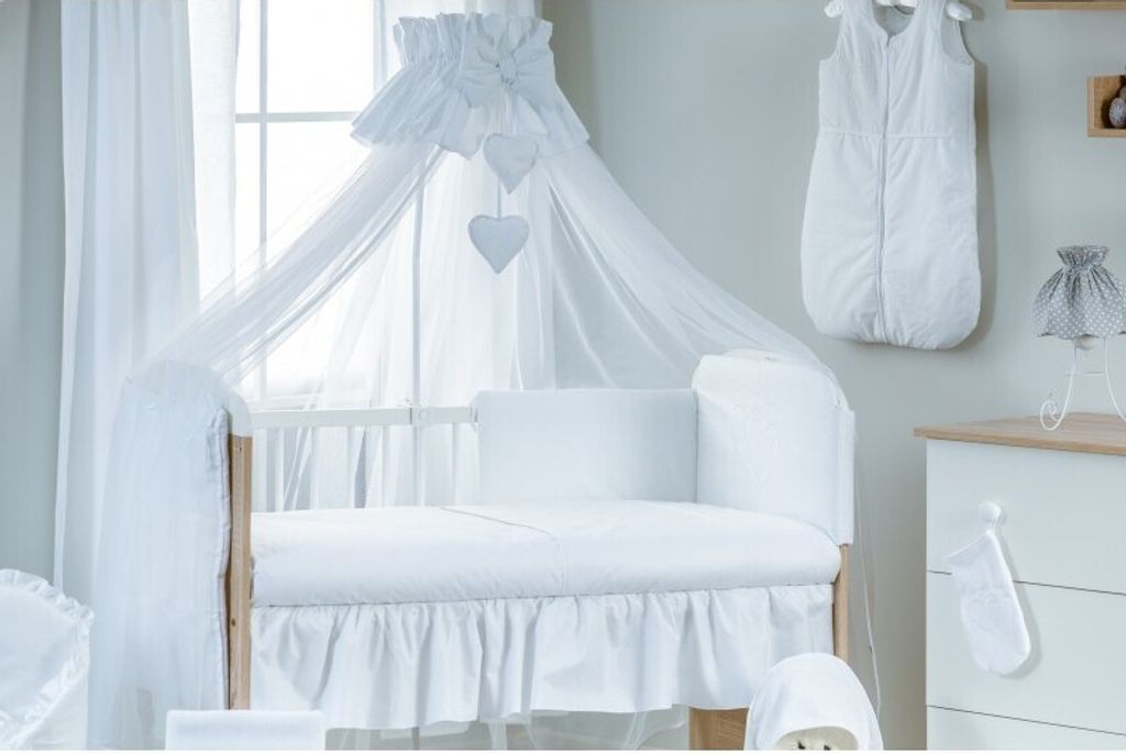Nordville Baumwolle Moskitonetz Baldachin für Babybett und Wiege - Einfach am Gestell zu befestigen - Schutz vor übermäßiger Sonne Insekten - S...