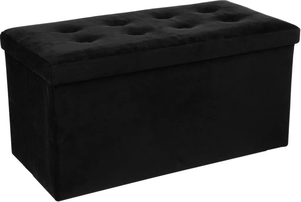 Grand pouf décoratif de salon avec rangement - Siège élégant velours