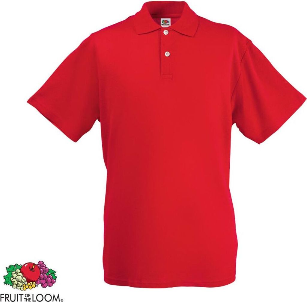 Fruit of the Loom Original Herren-Polo Shirt Rot XL Produktbild 