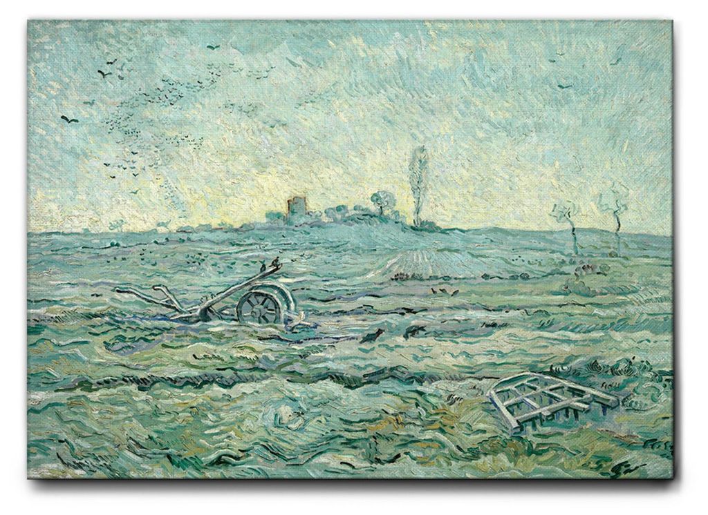 Giallobus - Schneebedecktes Feld mit Egge (nach Hirse) - Vincent Van Gogh - 70L x 50B cm - Bild - Leinwand mit Standardrahmen