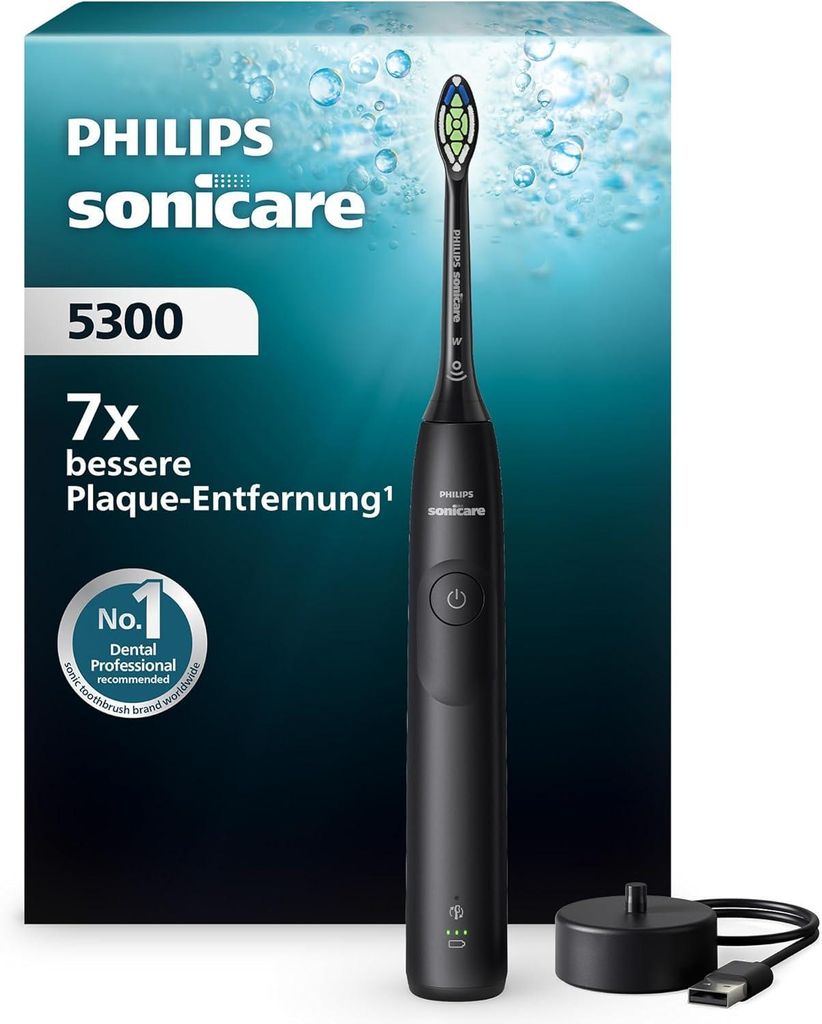 Elektrische Zahnbürste, Schallzahnbürste mit 2 Intensitätsstufen, Andruckkontrolle, EasyStart, Smartimer und BrushPacer