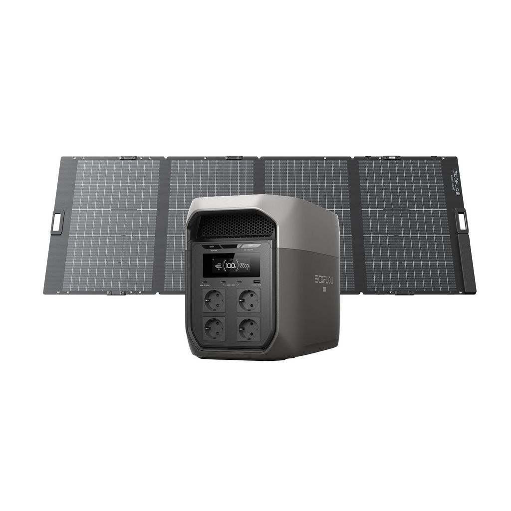 EcoFlow DELTA 3 Max tragbare Powerstation 2 048Wh mit 400W Solarpanel, LiFePO4 Batterie, 2 400 W X-Boost Ausgang, 0–80 % Ladung in nur 51 Minuten