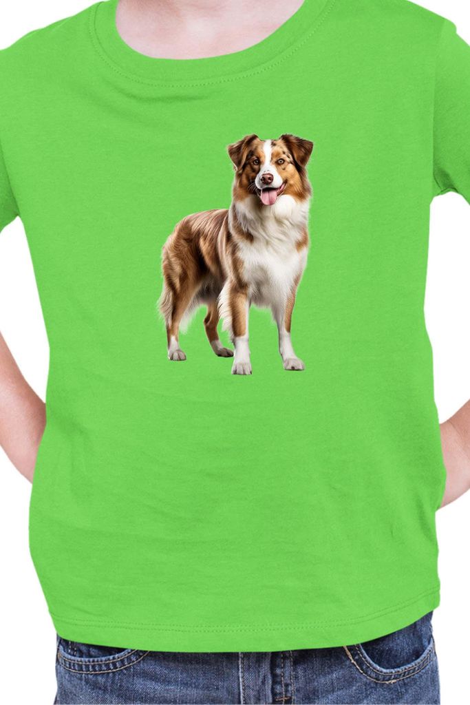 Kinder T-Shirt Dogs Breeds Shetland Sheepdog Dog Breed 005, 5-6 Jahr - 116 / Lime