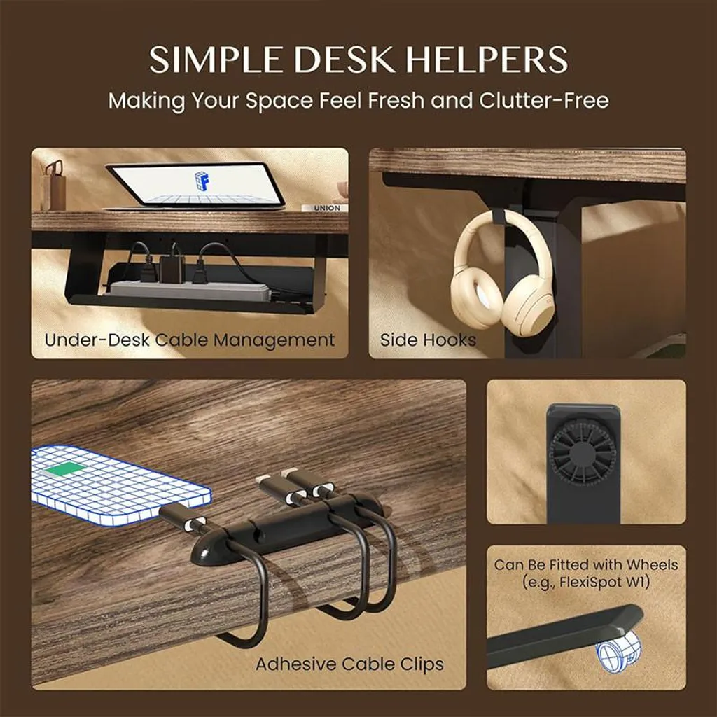 Bureau Assis Debout Électrique E1B-PRO Noir - Solution Anti Mal de Dos au Travail - 8