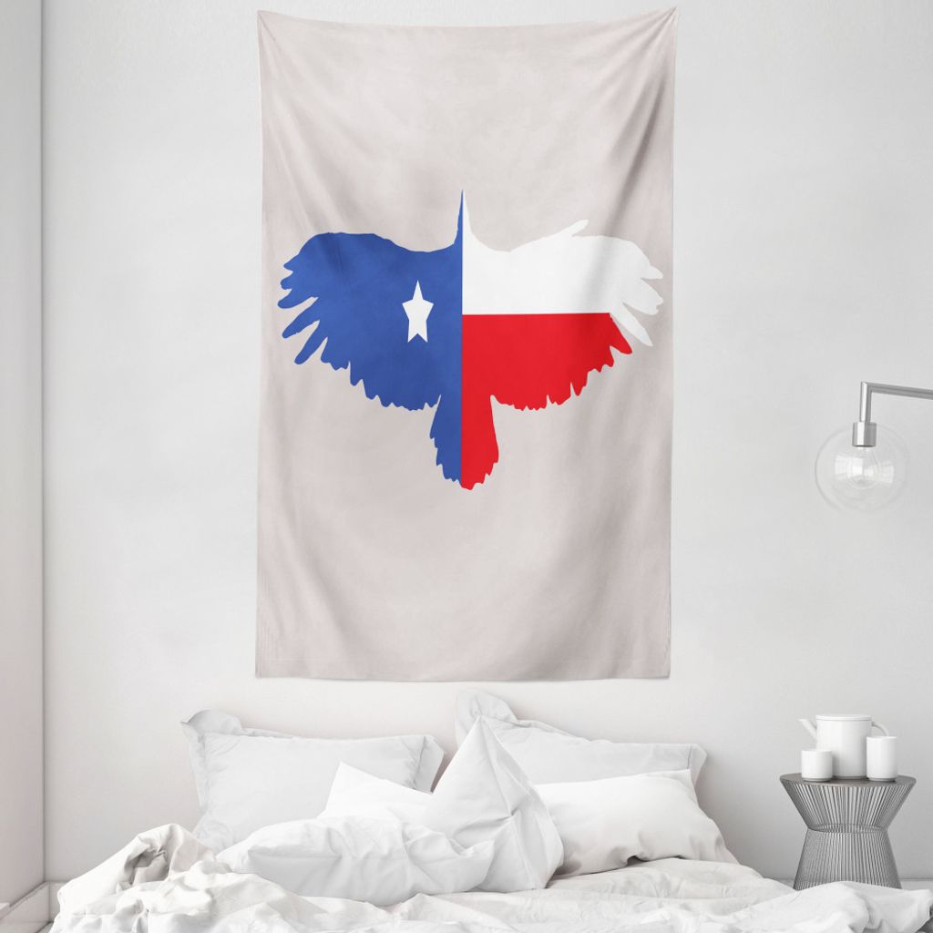 ABAKUHAUS Texas Star Wandteppich und Tagesdecke, Bald Eagle-Entwurf aus Weiches Mikrofaser Stoff Waschbar ohne Verblassen Digitaldruck, 140 x 230 c...