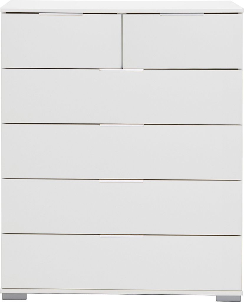 Schlafzimmer Schubkastenkommode in weiß ELSTRA-43, B/H/T ca. 82/102/42 cm
