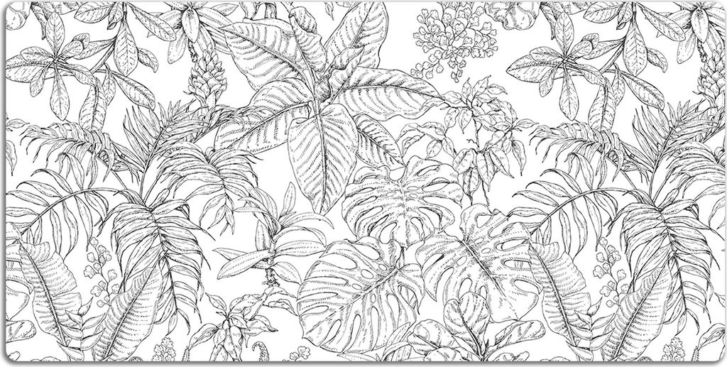 Schreibtischmatte Tischunterlage 120x60 cm Mauspad - Tropische Skizze