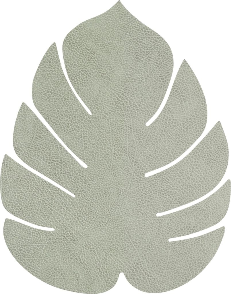 LIND DNA HIPPO Tischset Monstera Leaf S olive green 26x22