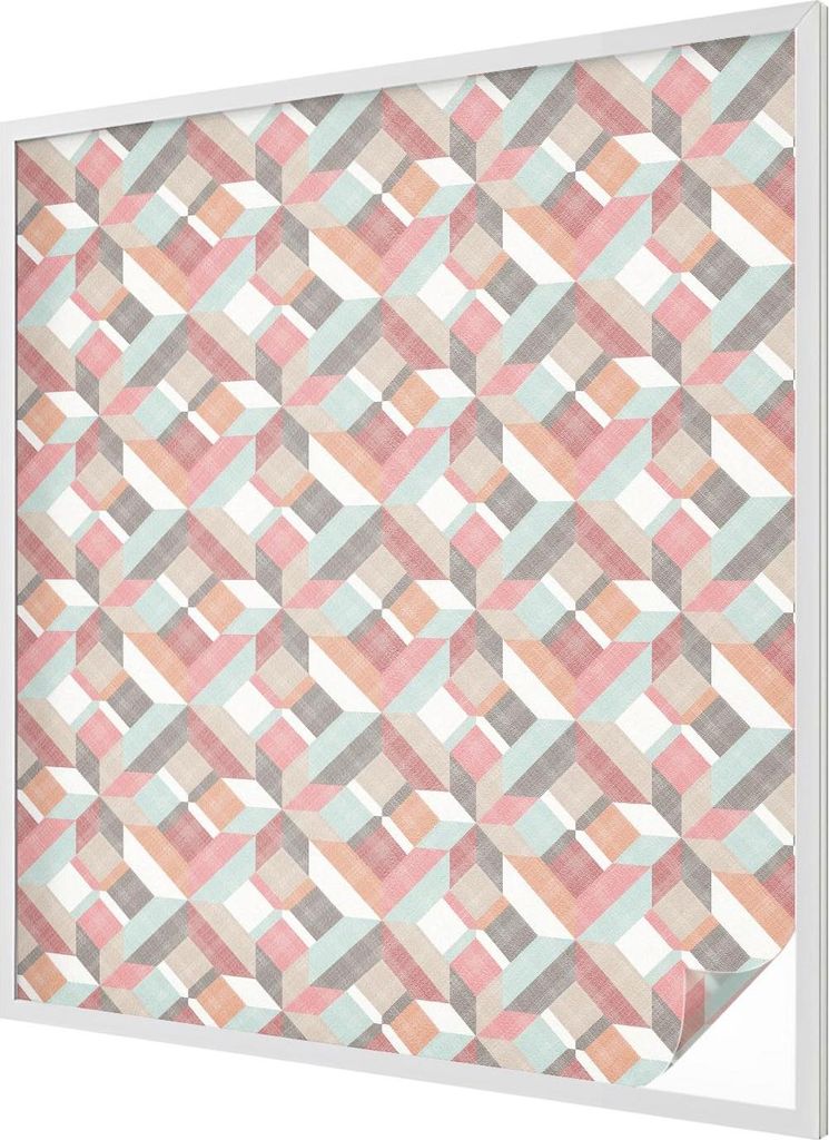 Buntglas Fensterfolie – 116x100 cm – Stained-Glass Design – blickdichte dekorative Sichtschutzfolie – selbstklebend, UV-Schutz – Geometri...