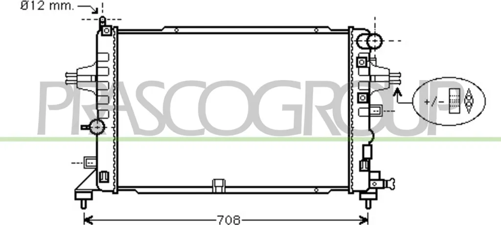 Radiateur alu PRASCO OP410R005 haute durabilité pour Astra H OE 1300267