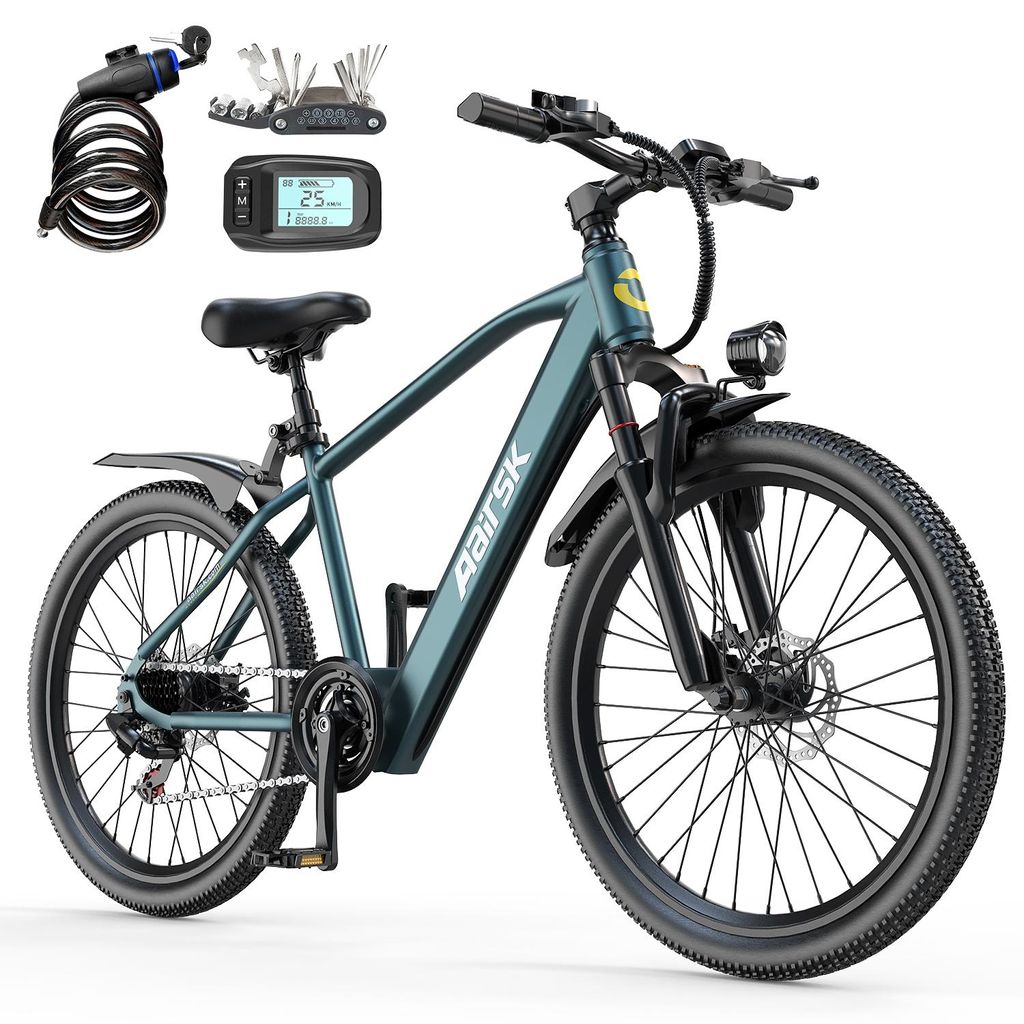 E-Bike Cityrad 24 Zoll Elektrofahrrad für Damen und Herren E-MTB mit 36V 10Ah