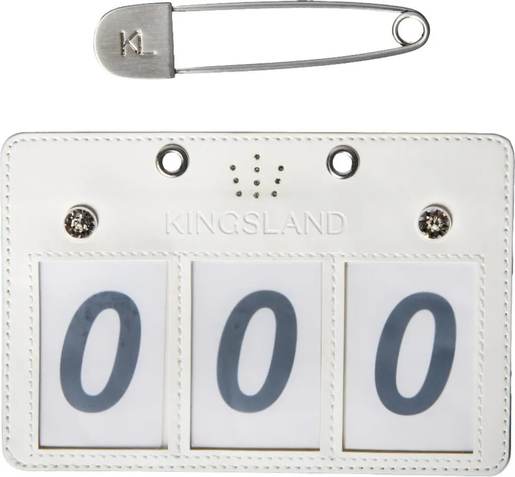 Dossard à trois chiffres Kingsland KLMaddie blanc pour concours hippique