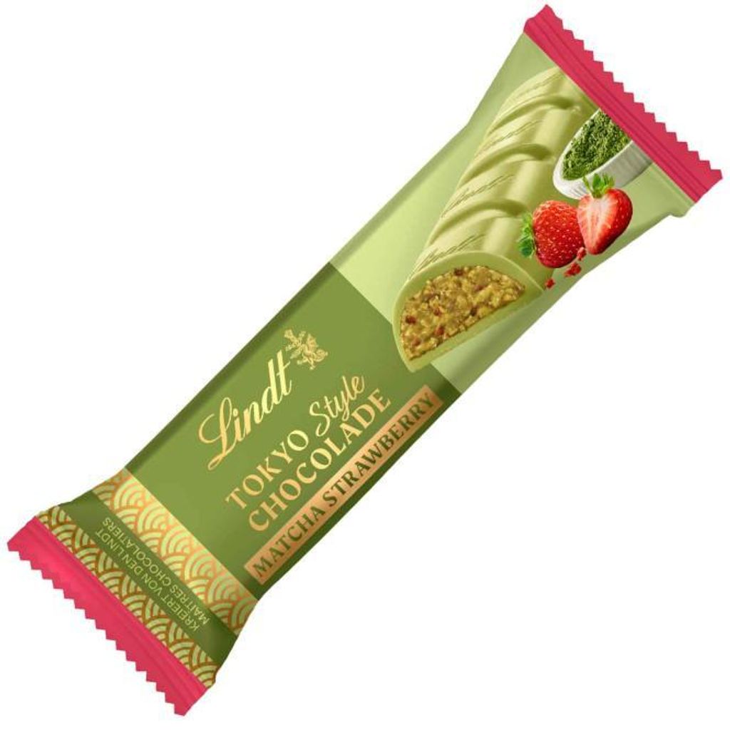 Lindt Tokyo Style Chocolade Matcha Strawberry Riegel 40g Produktbild 
