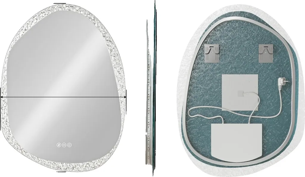 Miroir LED tactile 60x80cm avec système antibuée et éclairage intégré