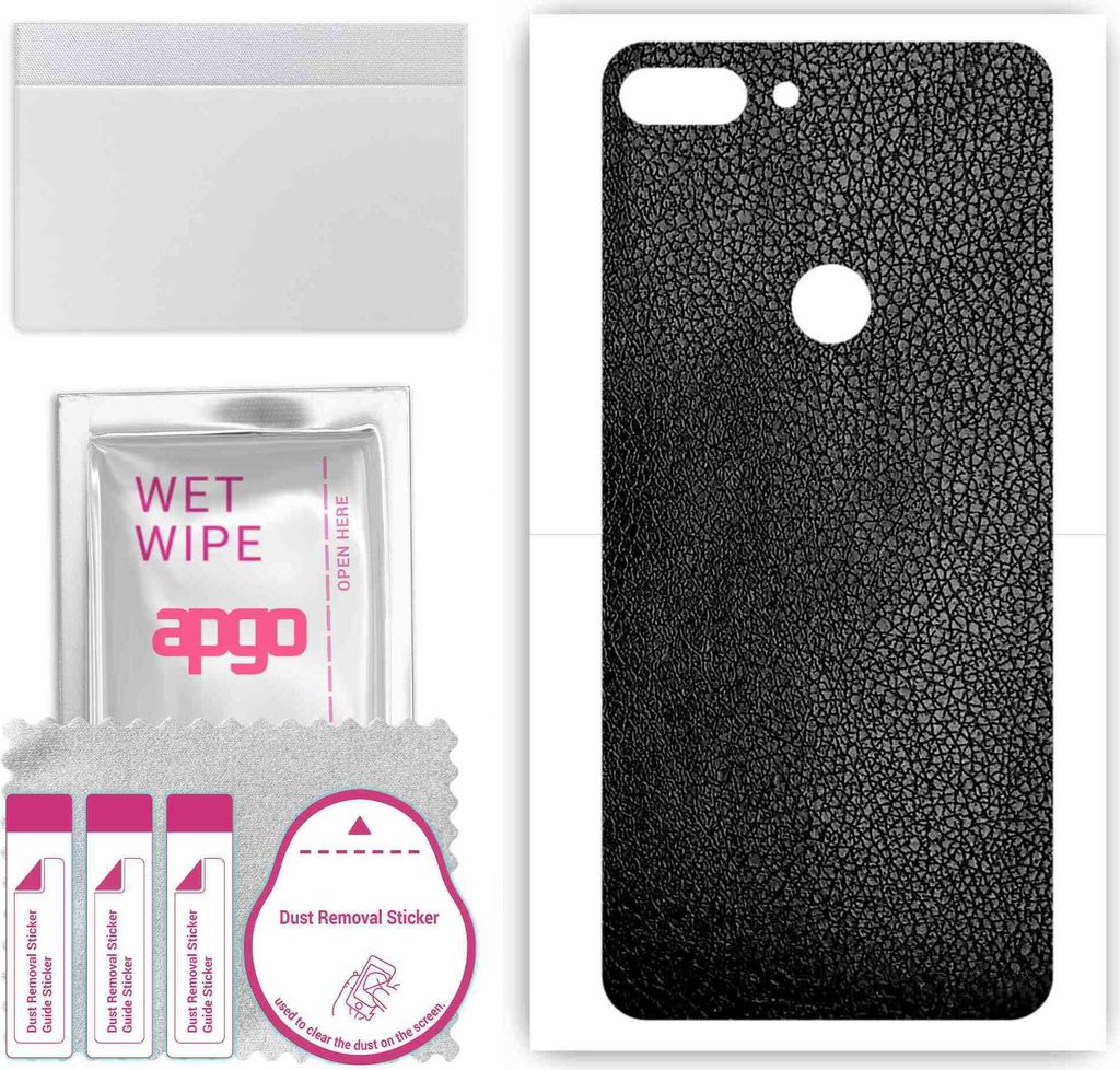 apgo Rückseite Schutzfolie, Skin, kompatibel mit HTC Wildfire E Lite, Hinten Displayschutzfolie aus Vinylfolie, kratzfest, einfache Montage - Schw...