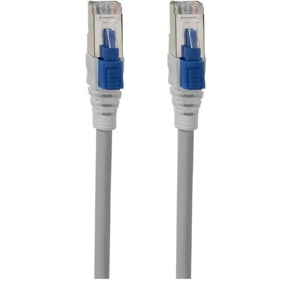 Cordon RJ45 Cat6Aiso Rutenbeck 1m gris pour réseau Ethernet Gigabit