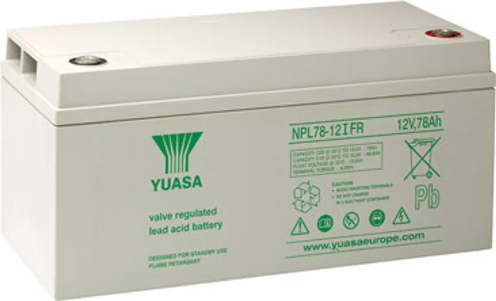 Batterie Plomb Yuasa NPL78-12IFR 12V 78Ah Longue Durée M8 Intérieur