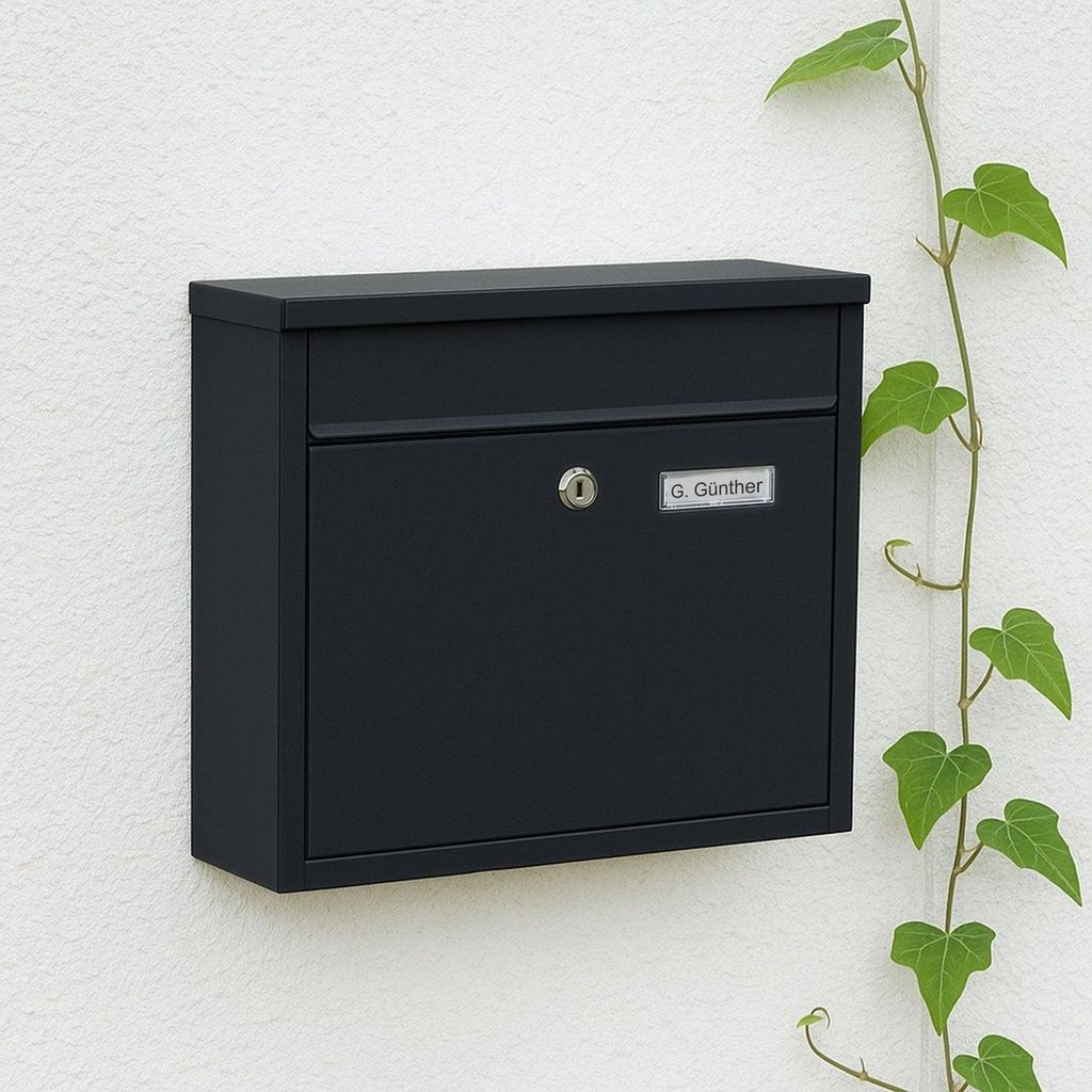 Wandmontierter Briefkasten aus Eisen, großer Einwurfschlitz, 4 Schlüssel inklusive