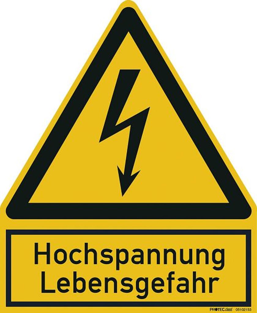 PROTEC.class 05102153 Prüfplaketten und Warnschil PWZHS (200x244mm) Warnzeichen Hochspannung