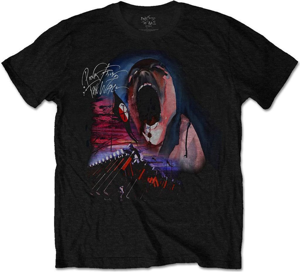 Pink Floyd - "The Wall Scream & Hammers" T-Shirt für Herren/Damen Uni RO2050 (S) (Schwarz)