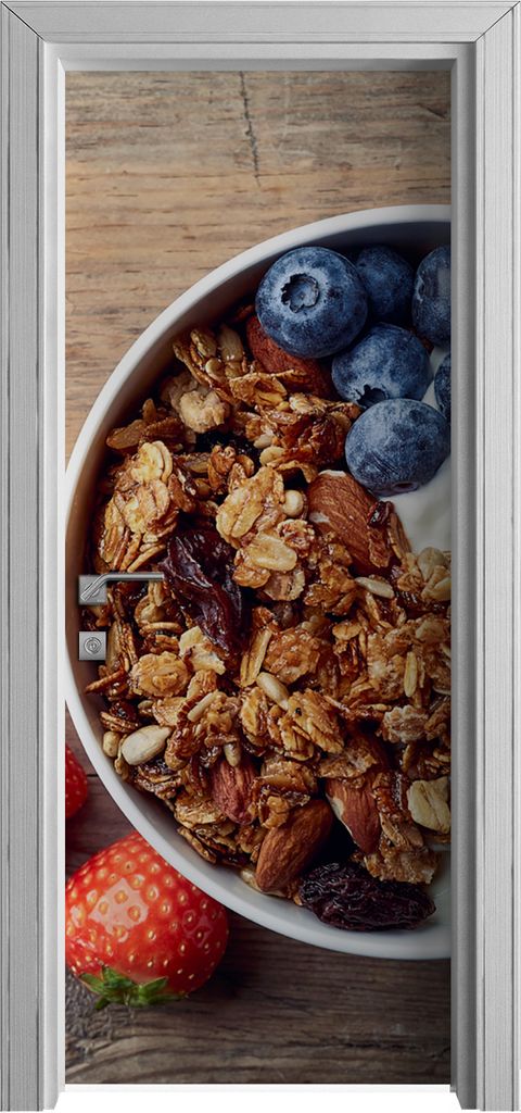 Tür Selbstklebende 80x210 cm Türfolie Türtapete Klebefolie - Joghurt und frische Beeren