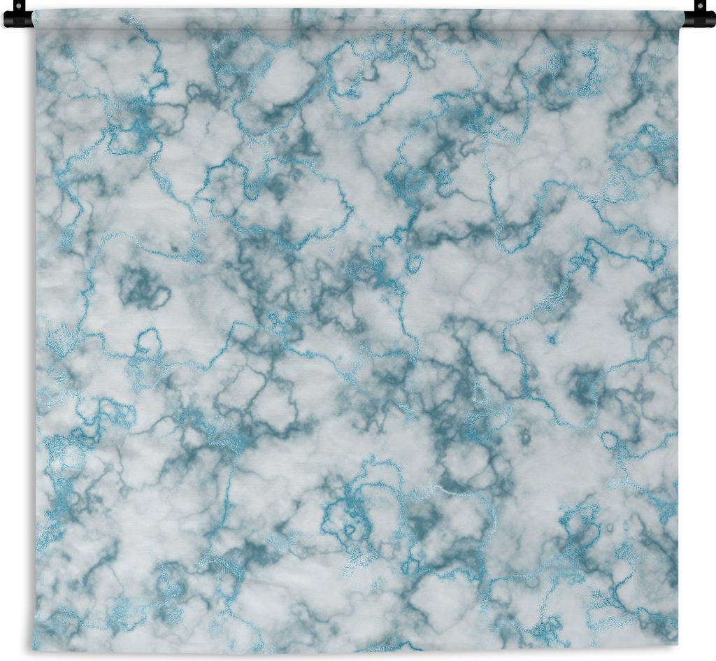 MuchoWow Wandteppich Wandbehang Marmor - Türkis - Linie 150x150 cm Tapisserie Dekoration Wandtuch - Wohnaccessoires - Modernes