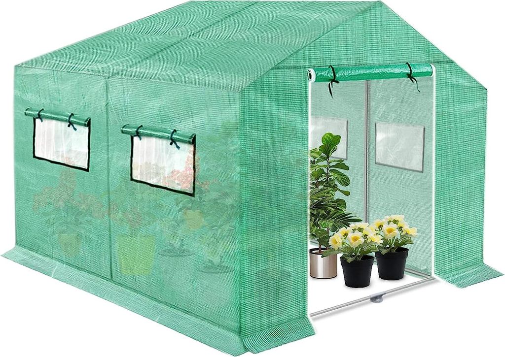 Serre 3x2x2m 6㎡ Serre en film HDPE+LDPE+tube galvanisé Image du produit 