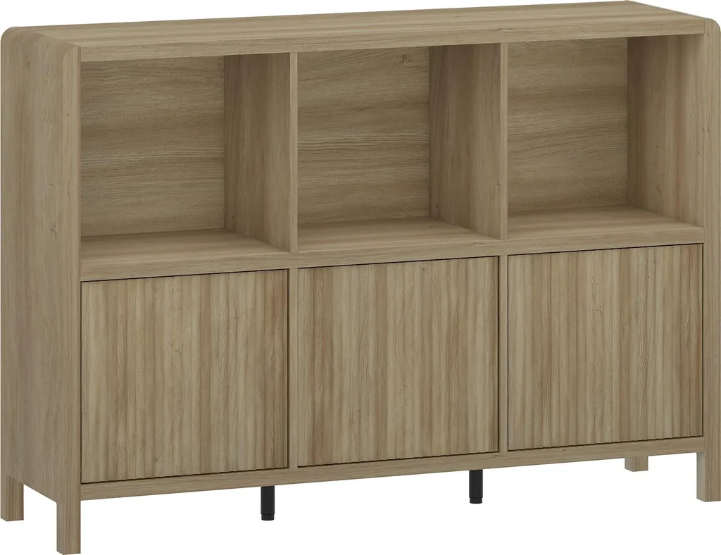 Buffet Lukkodso 6 Compartiments Chêne Rustique, Meuble Faible Profondeur - 3