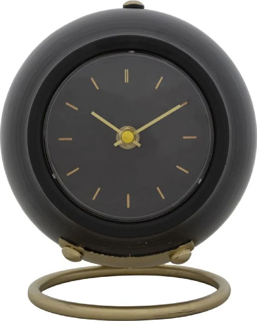 Horloge de Table Ball Stable et Lisible Déco Salon Noir Or Chic
