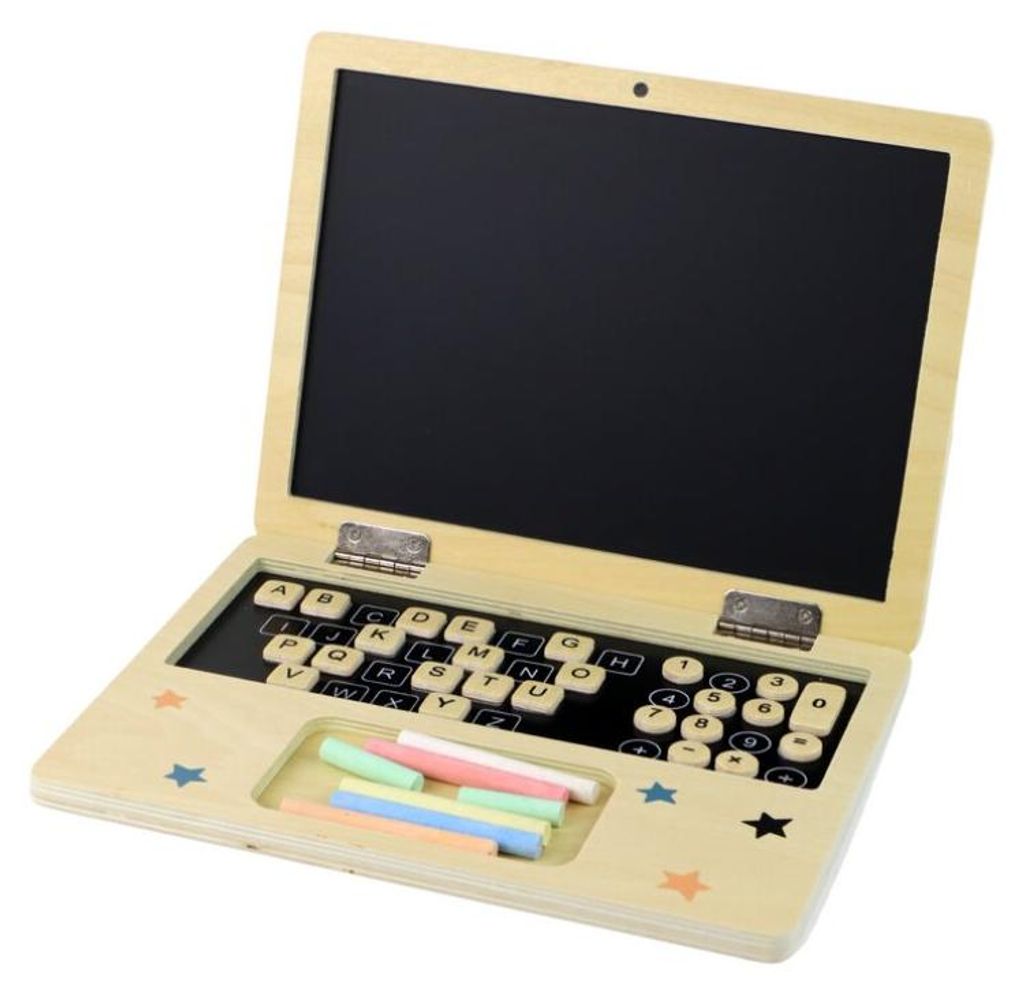 Leantoys Laptop-Kreidetafel aus Holz