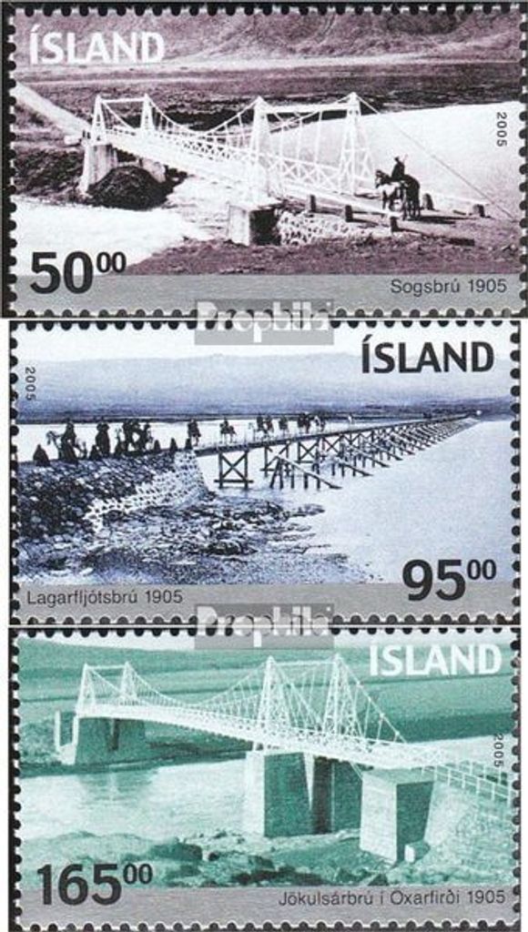 Briefmarken Island 2005 Mi 1099-1101 (kompl.Ausg.) postfrisch Brücken
