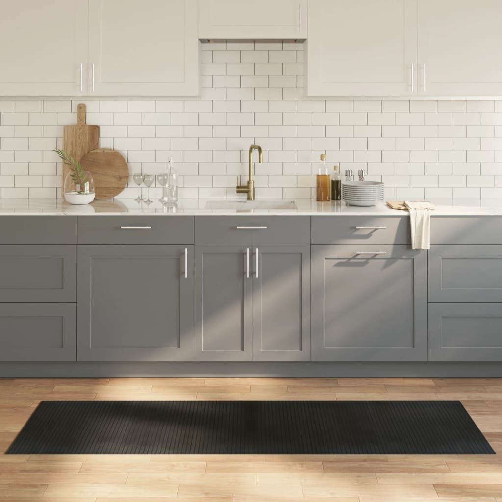 "im Angebot" Teppich Rechteckig Schwarz 60x200 cm Bambus - Designerteppiche CC17312