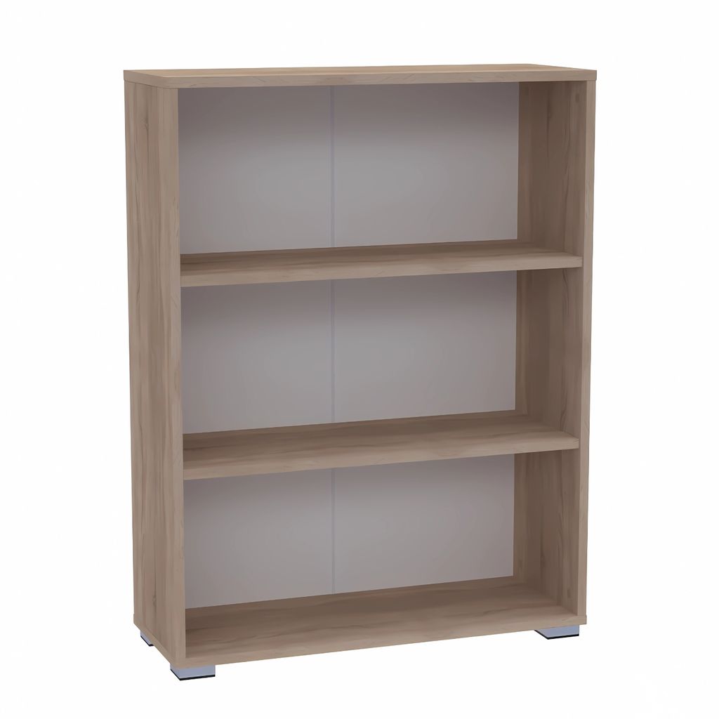 Brüder-Möbel | Bücherregal - Sonoma Eiche - 3 Fächer - 80 cm breit - Offenes Standregal für Wohnzimmer, Büro, Kinderzimmer