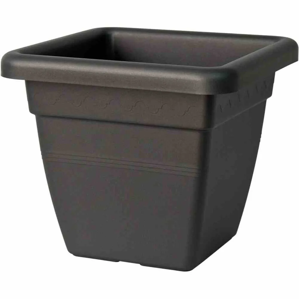 Jardinière Carrée KREA 40 cm Anthracite en Résine Robuste Euro3plast 170