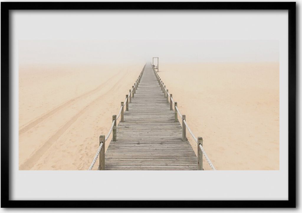 Bild 100x70 MDF-Rahmen Wandkunst Sand-Bridge-Architektur