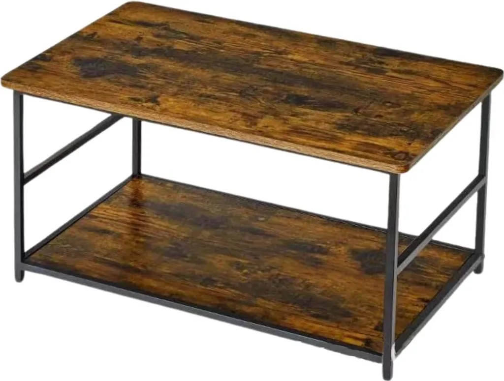 Table basse rectangulaire grand plateau bois rustique et robuste - 4