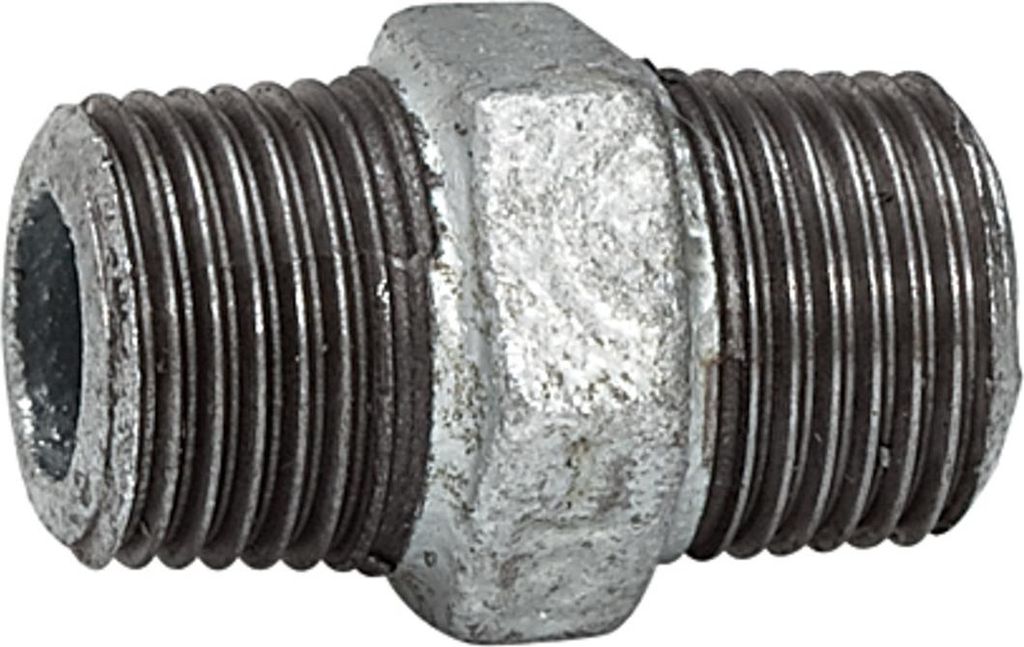 Riegler Doppelgewindenippel 280 AG/AG R 3/4 Temperguss schwarz feuerverz.