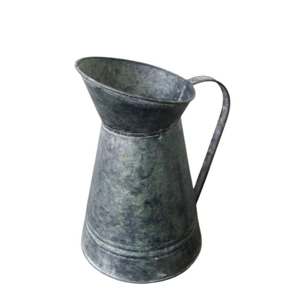 Deko-Gießkanne aus Zink im Vintage-Look, Höhe 24 cm, Ø 14 cm, nicht wasserdicht