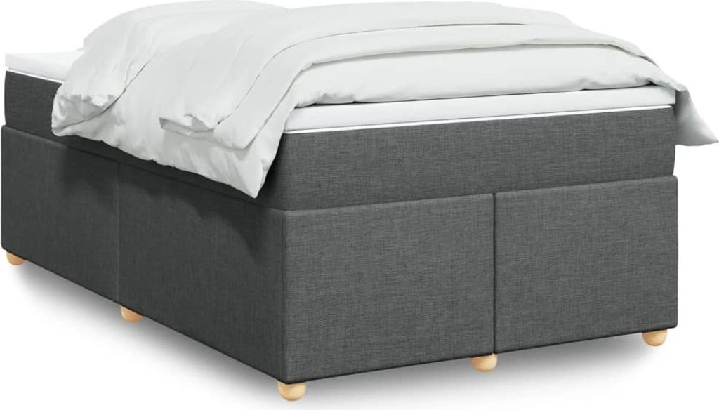 Maison Exclusive - Boxspringbett mit Matratze Dunkelgrau 120x200 cm Stoff
