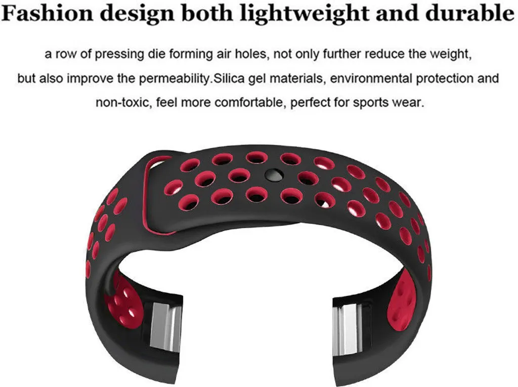 Mugust Cinturini Per Fitbit Charge 2 - Confezione Da 2, Cinturini Sportivi Regolabili In Silicone, Adatti A Uomo E Donna, Taglie S E L, Facili Da Montare