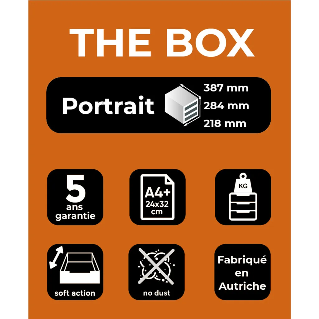 Exacompta The Box Office Gris Lumière 222040D Module de Classement 5 Tiroirs - 3