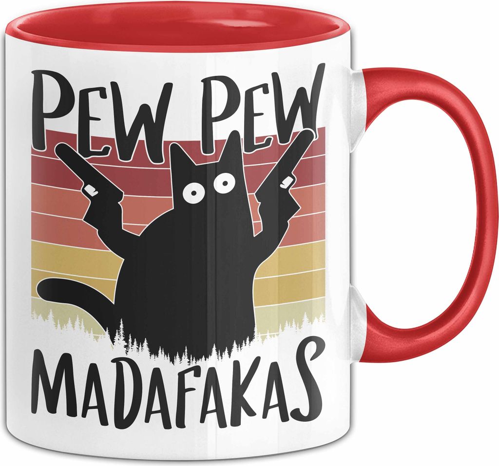Pew Pew Madafakas Tasse Geschenk Gamer (Rot)