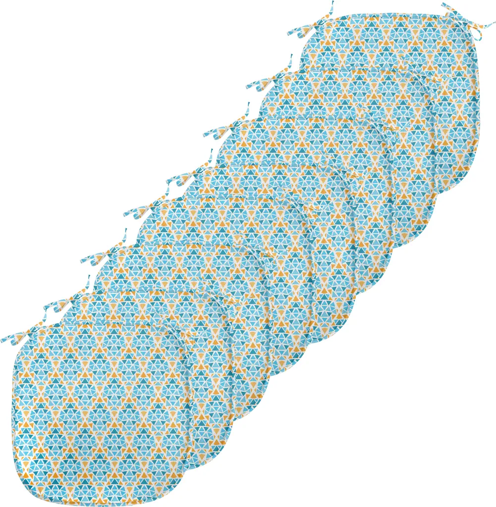 Lot de 8 Galettes de Chaise pour Salle à Manger 40cm Design Géométrique