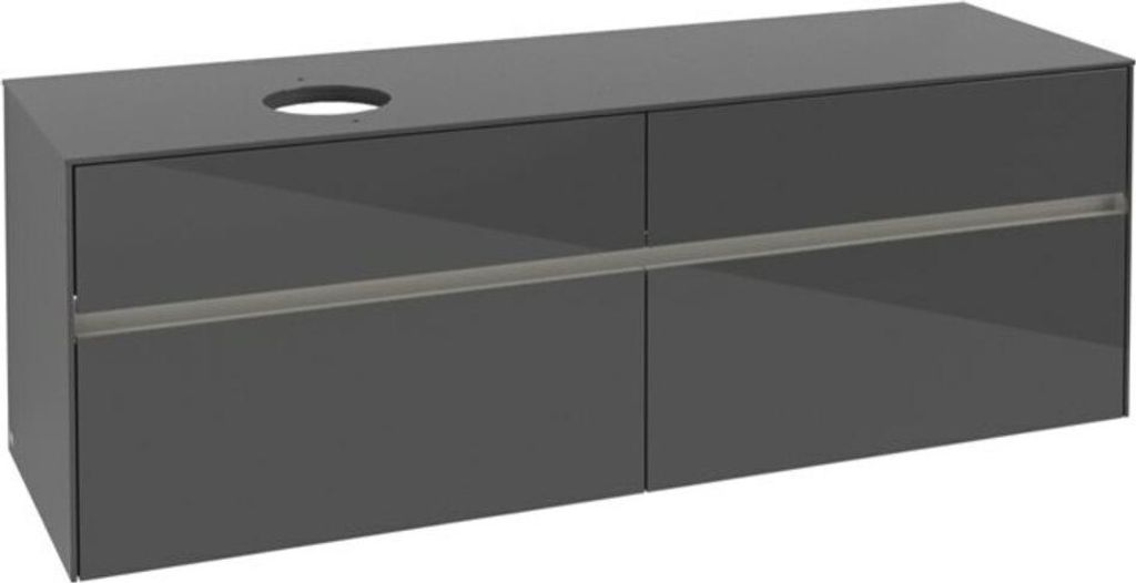 V&B Waschtischunterschrank Collaro 160x54,8x50cm, WT l, LED 12W, glo Gr