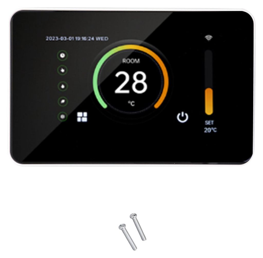 Intelligenter WLAN-Thermostat für elektrische Fußbodenheizungen – digitale Steuerung per Smartphone mit 4,3-Zoll-Bildschirm, 100–250 VAC, 3 A