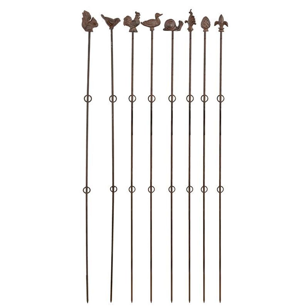 Plantensteunen, 131 cm, staal, roestbruin, 8 stuks Productafbeelding 